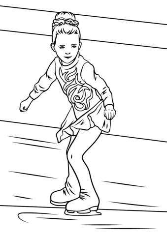 Girl Ice Skater Coloring Page